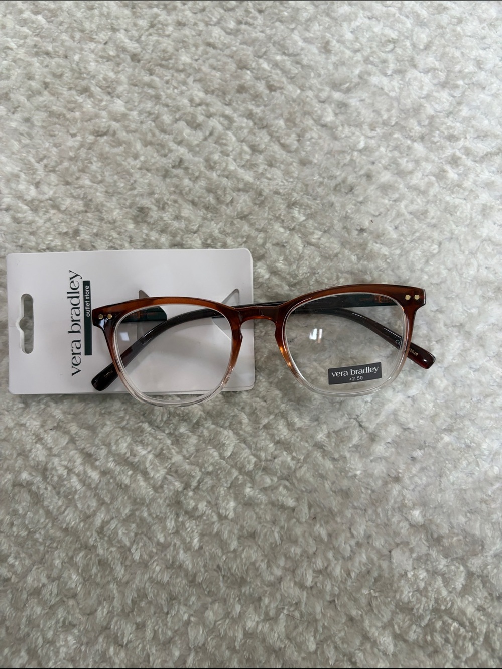 Vera Bradley Brown-to-Cream Gradient Round Reading Glasses 2.50
